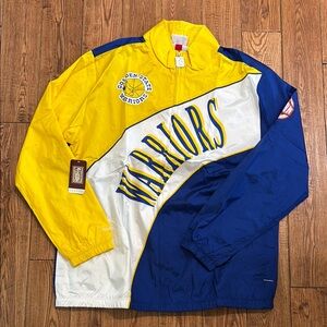 Mitchell & Ness Yellow and White Windbreaker Jacket
